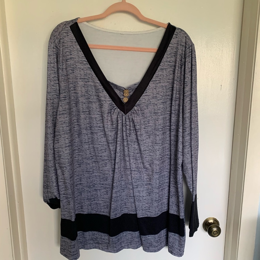 Stylish Gray and Black Women's Top